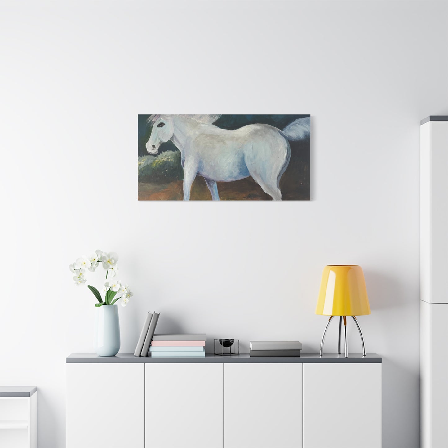 Canvas Art Print - White Horse