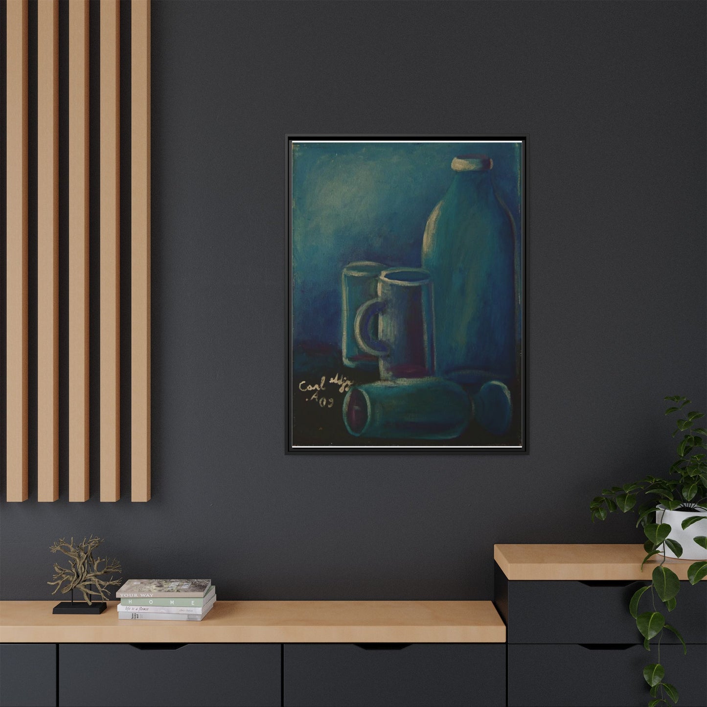 Canvas Wall Art Bottle and Glass