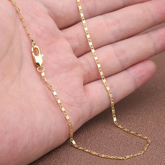 Elegant Herringbone Snake Chain Necklace for Women - Flat Minimalist Design, Exquisite Daily Wear Jewelry