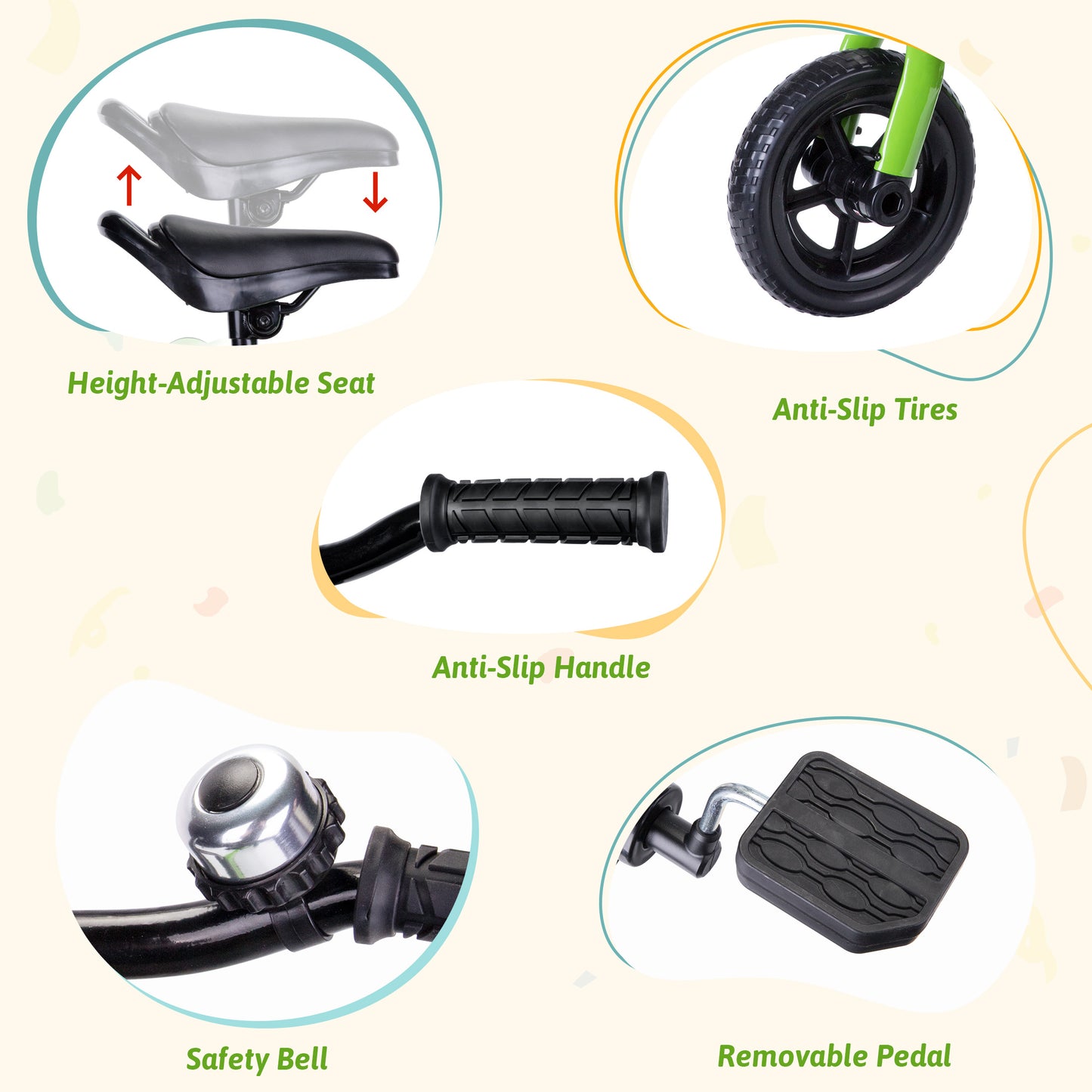 3-in-1 Kids Tricycle & Balance Bike (1-4 Years Old)