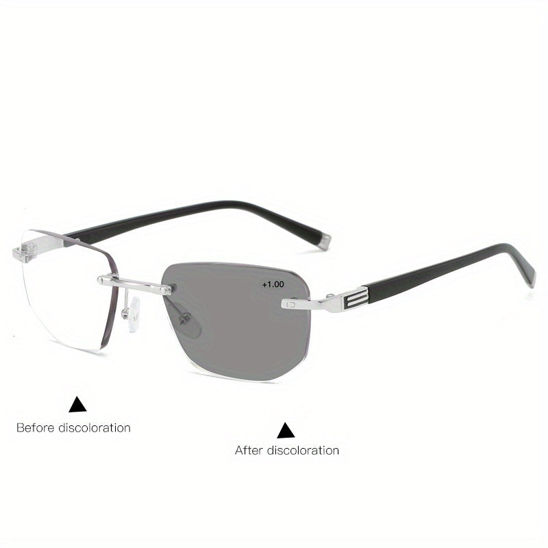 Photochromic Rimless Reading Glasses – Color Changing Readers for Men & Women
