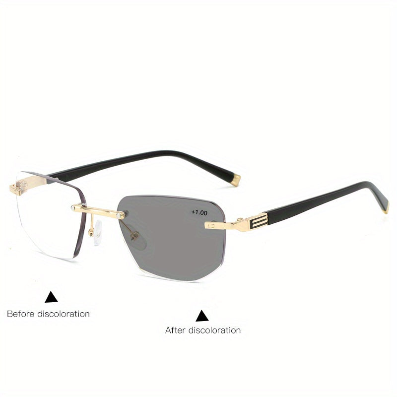 Photochromic Rimless Reading Glasses – Color Changing Readers for Men & Women