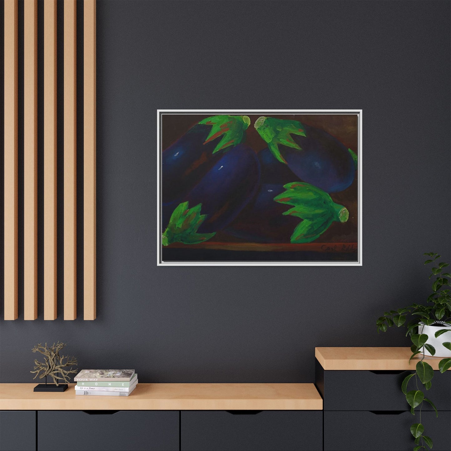 Canvas Wall Art - Tropical Eggplant Design