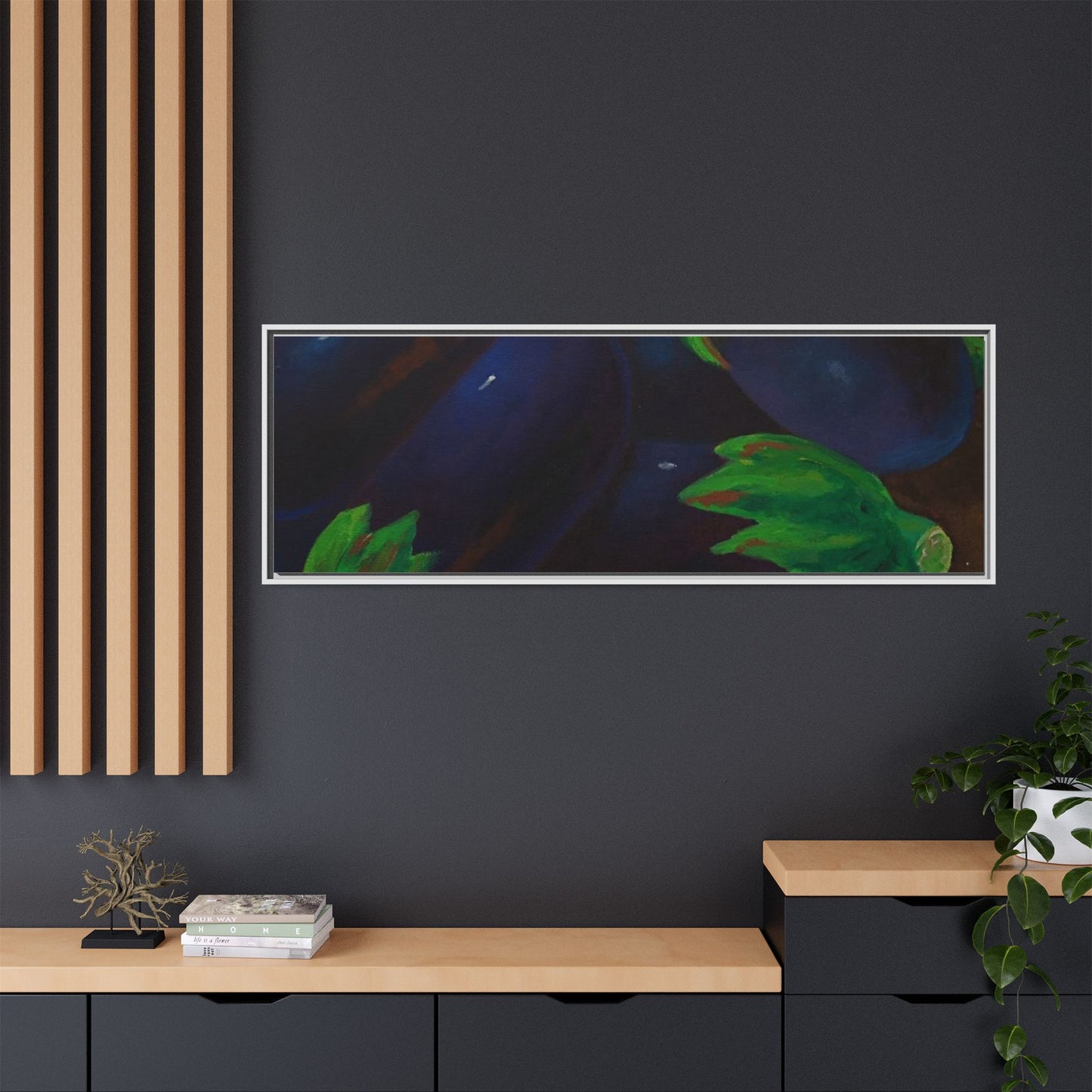 Canvas Wall Art - Tropical Eggplant Design