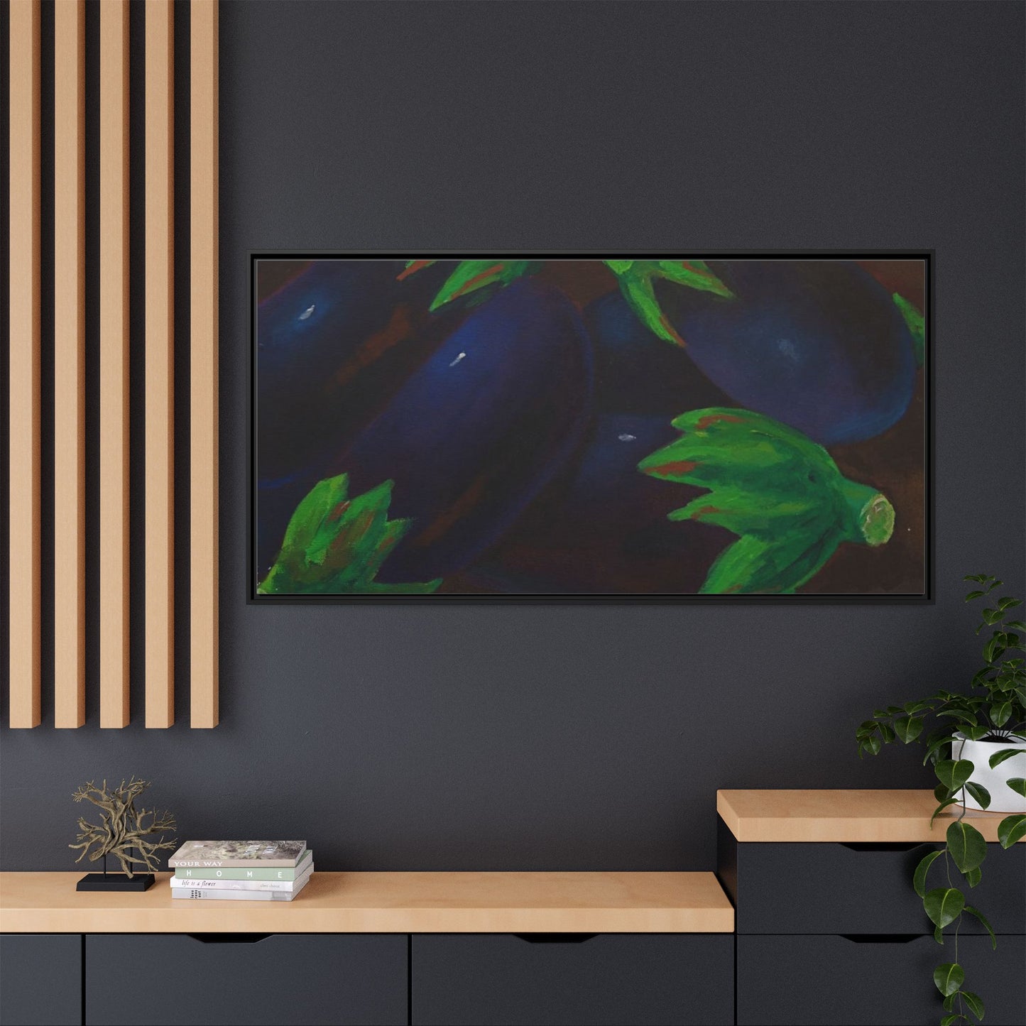 Canvas Wall Art - Tropical Eggplant Design