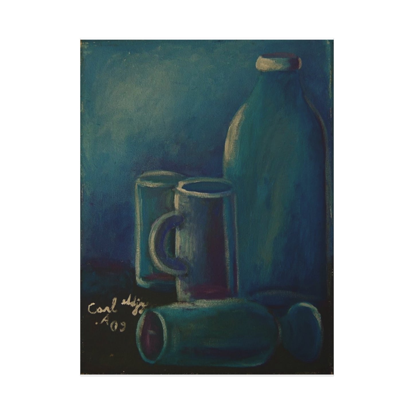 Canvas Art - Glass and Bottle Design