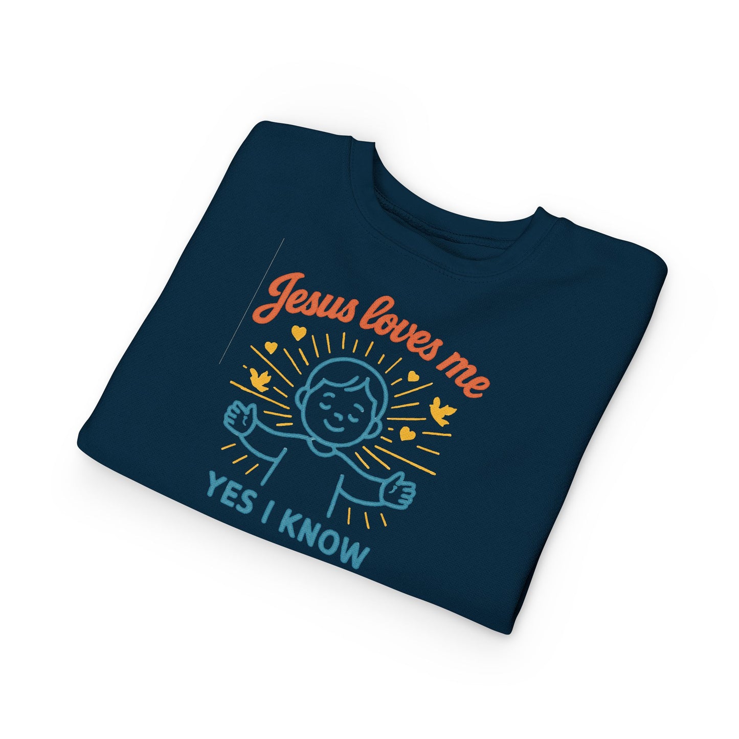 Toddler Sweatshirt - Jesus Loves Me, Cute Kids' Crewneck, Faith-Inspired Apparel, Perfect for Church and Gifts