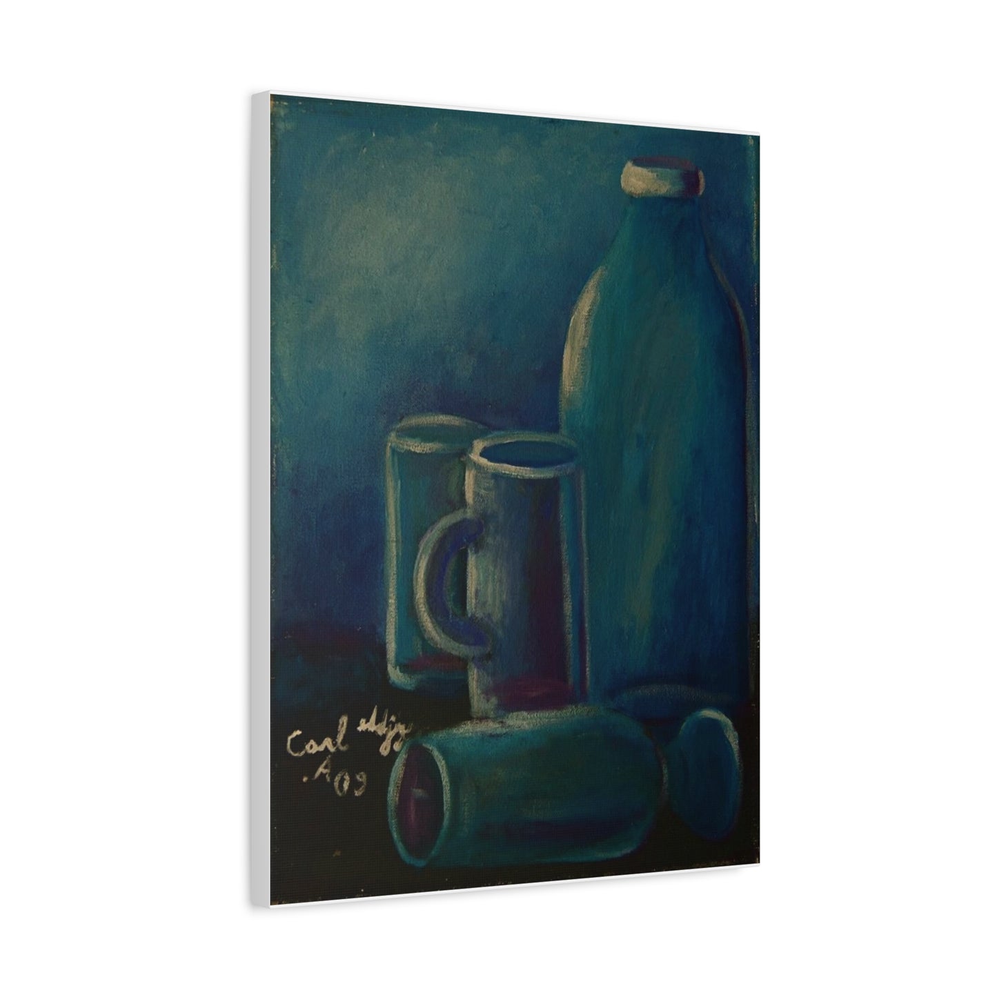 Canvas Art - Glass and Bottle Design