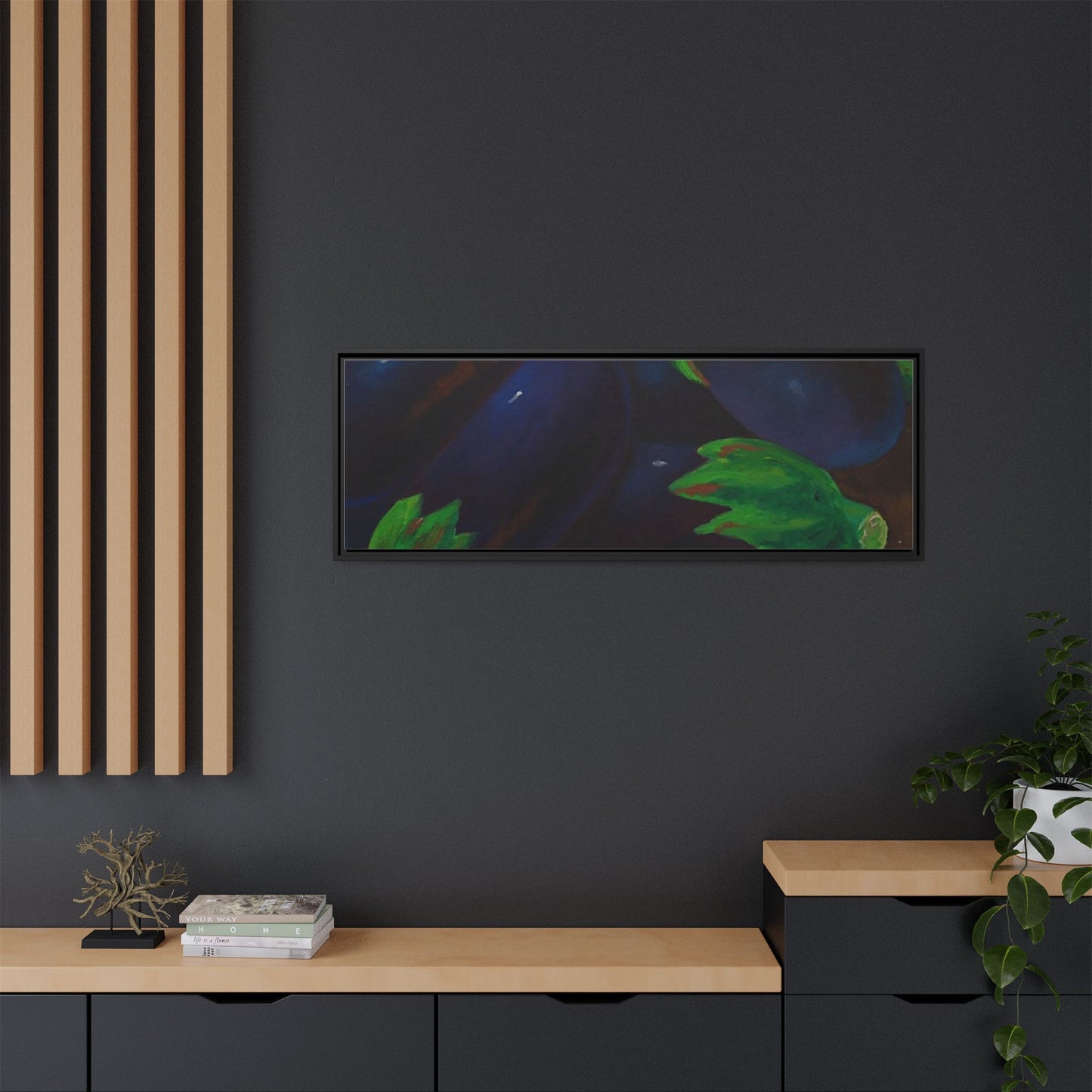 Canvas Wall Art - Tropical Eggplant Design