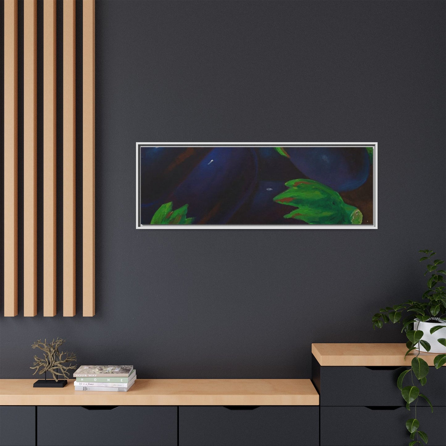 Canvas Wall Art - Tropical Eggplant Design