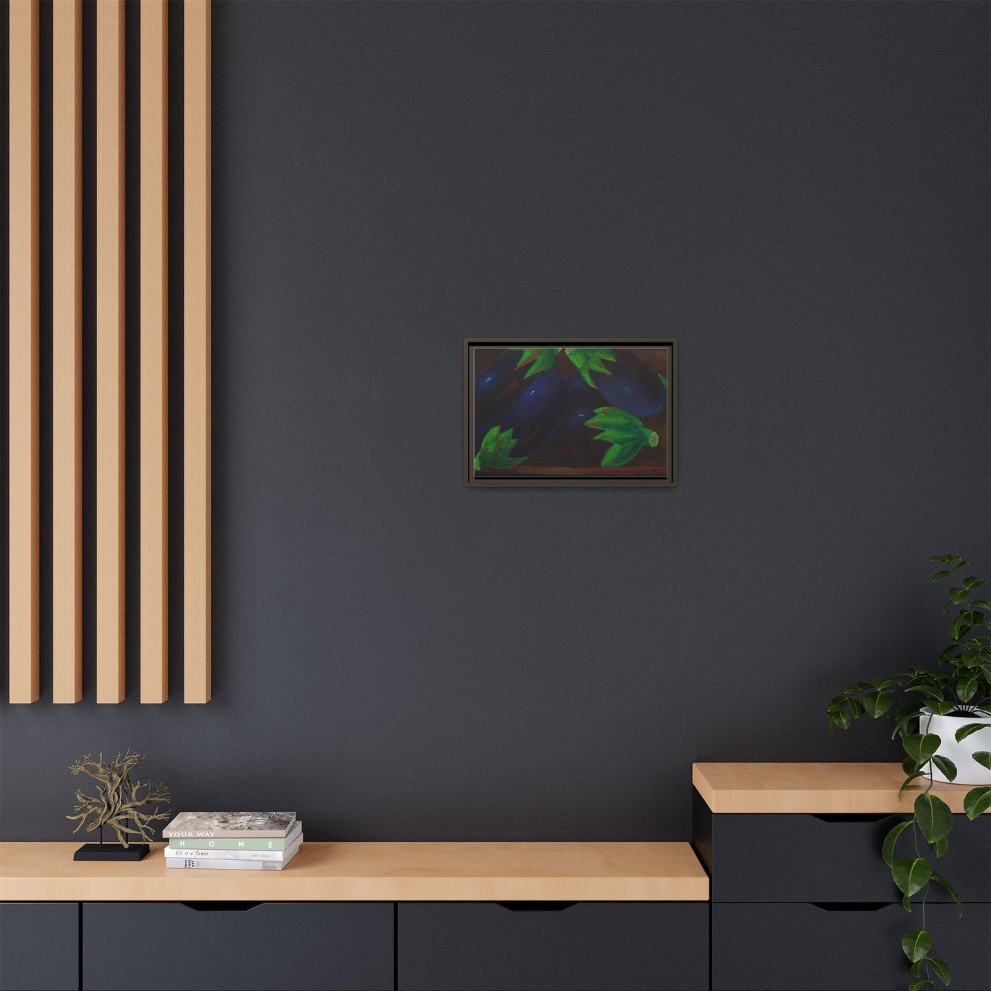 Canvas Wall Art - Tropical Eggplant Design