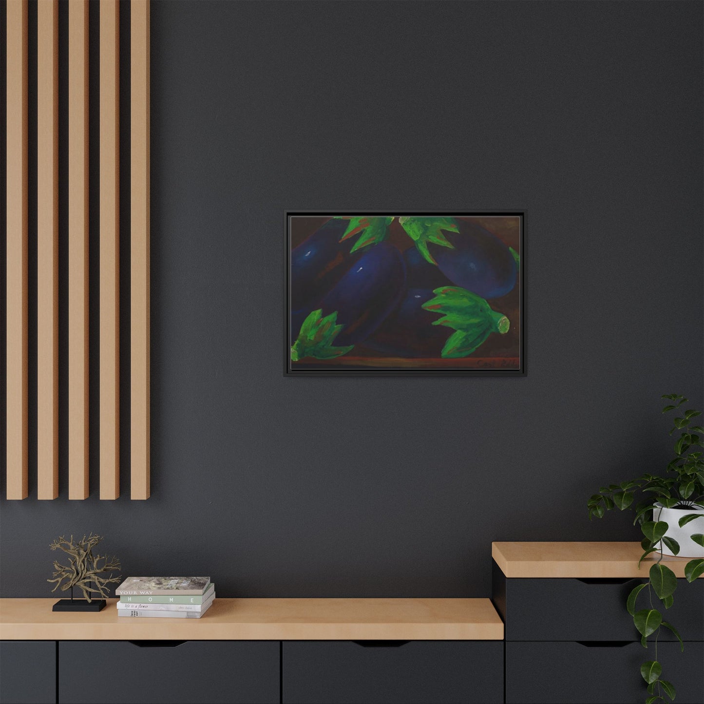 Canvas Wall Art - Tropical Eggplant Design