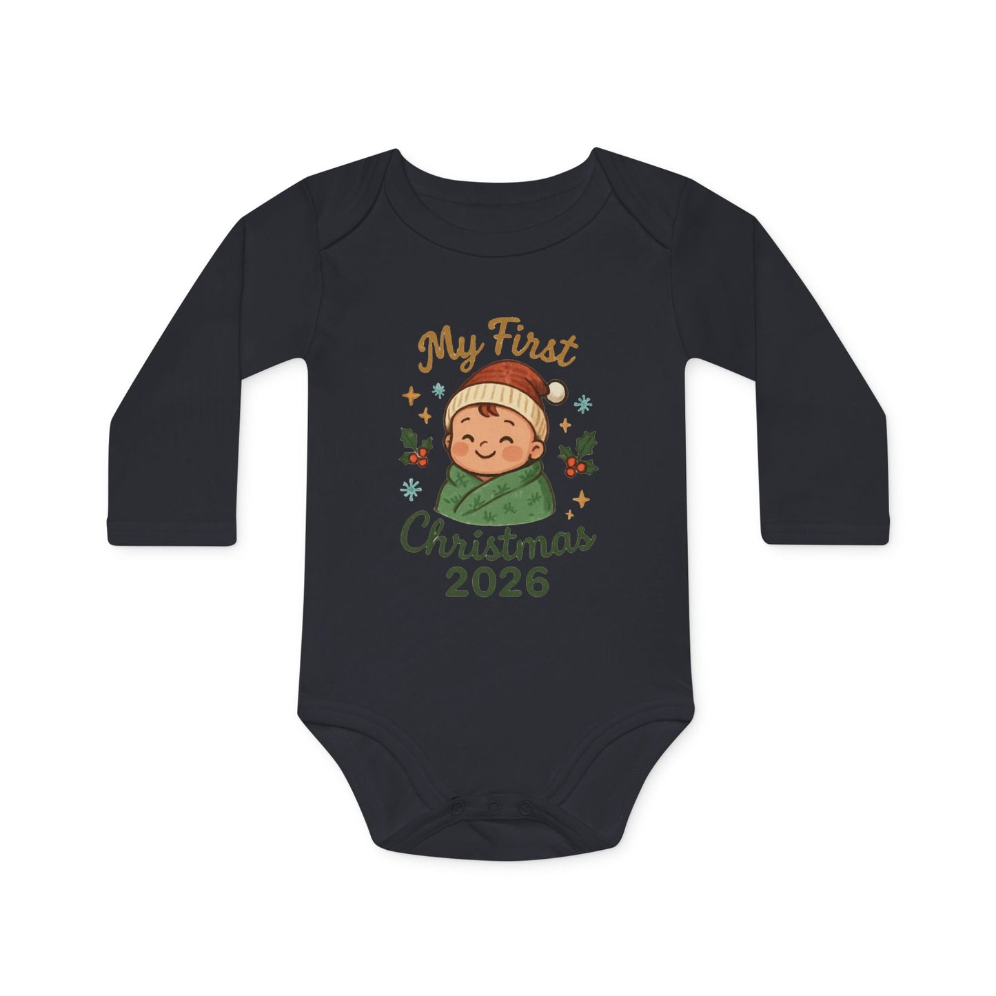 Baby Bodysuit — "My First Christmas 2026" Cute Holiday Infant Onesie