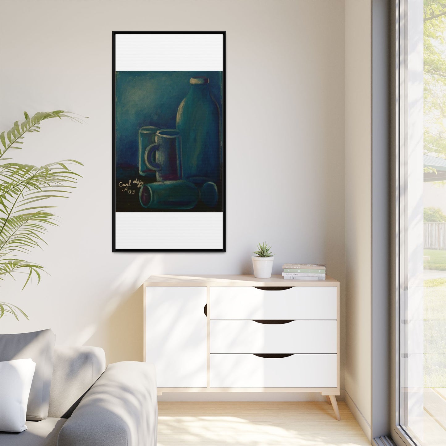 Canvas Wall Art Bottle and Glass