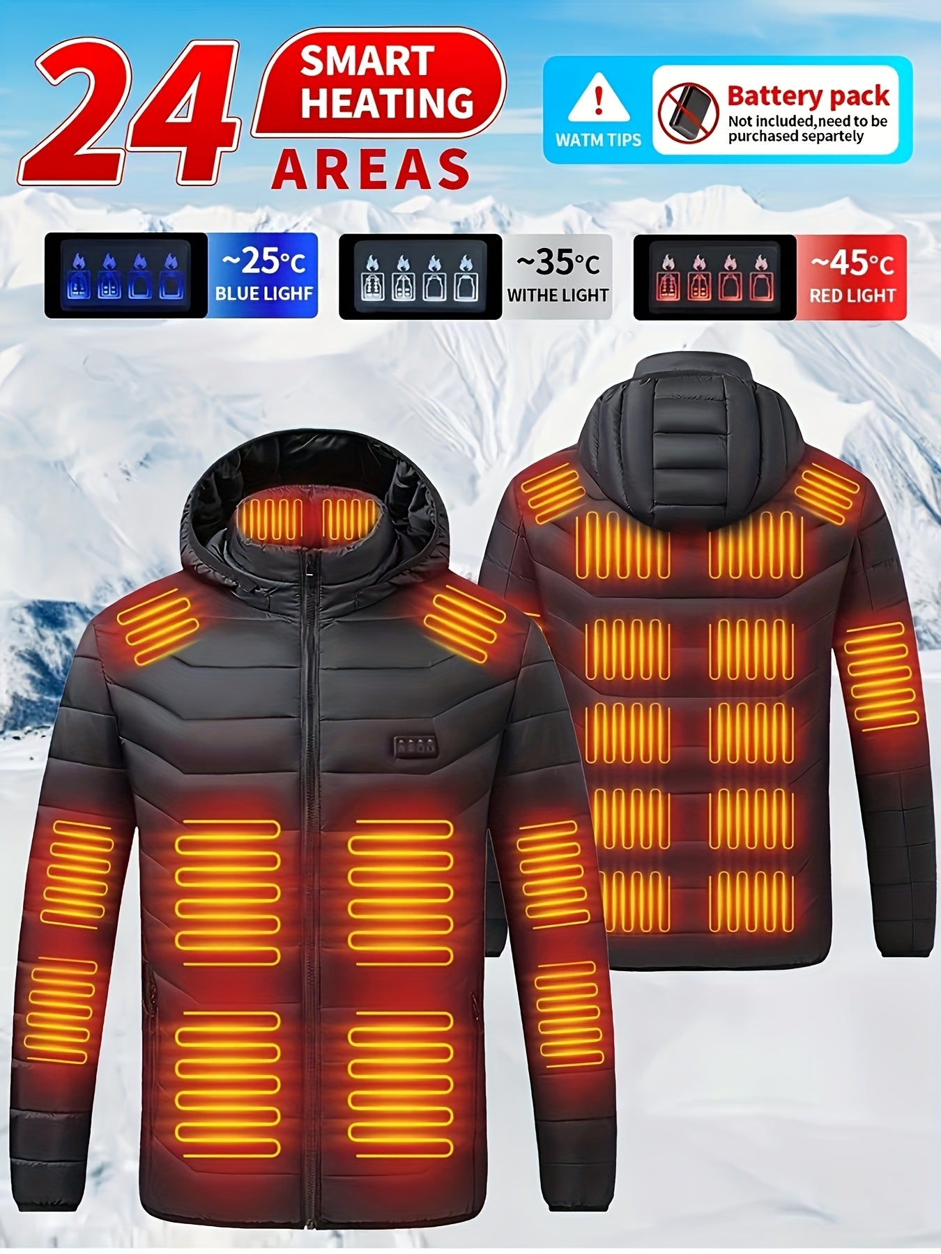Unisex USB-Smart Heated Jacket with Adjustable Temperature