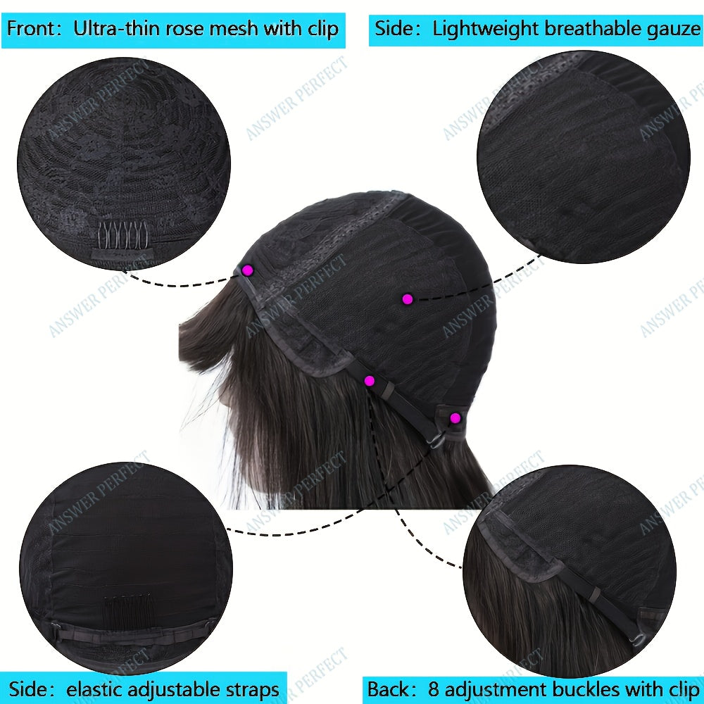 250% Density Brazilian Virgin Straight Wig with Bangs