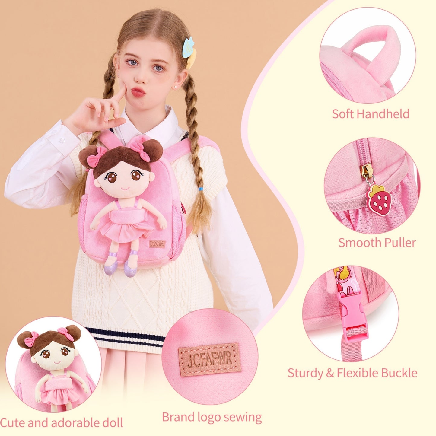 🎒 Cute Plush Animal-Shaped Kids' Backpack: Soft Preschool/Elementary School Bag with Detachable Toy (Ideal Gift/Party Favor)
