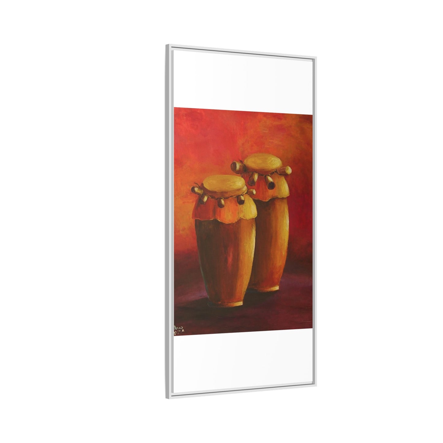 Canvas Wall Art - Haiti Cultural Drum, Matte Canvas, Framed