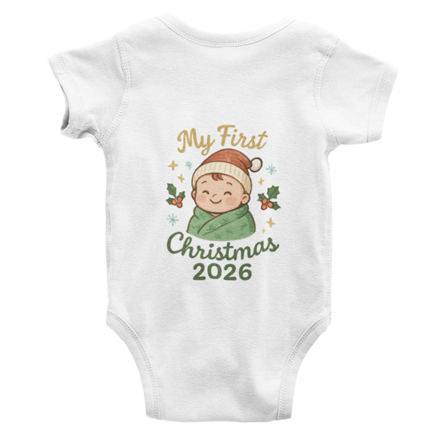 Baby Bodysuit — "My First Christmas 2026" Cute Holiday Infant Onesie