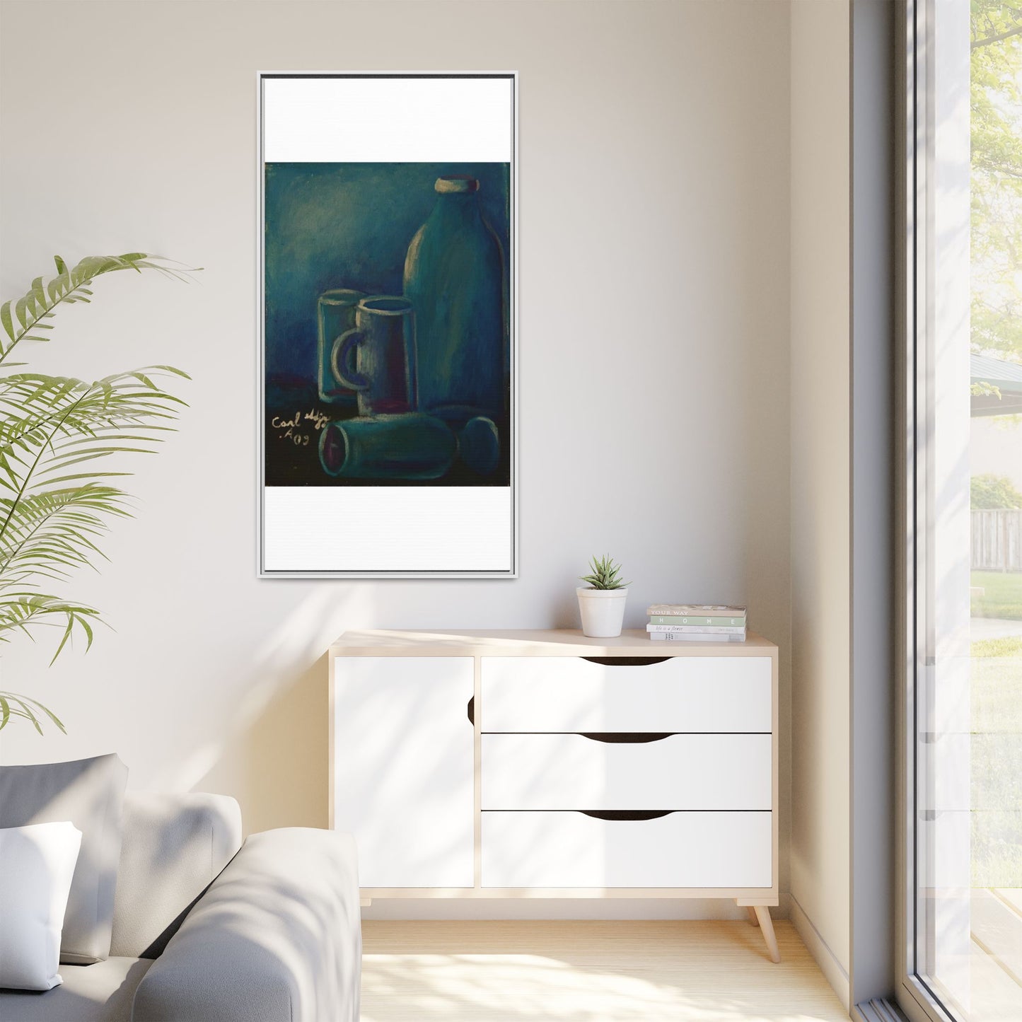 Canvas Wall Art Bottle and Glass