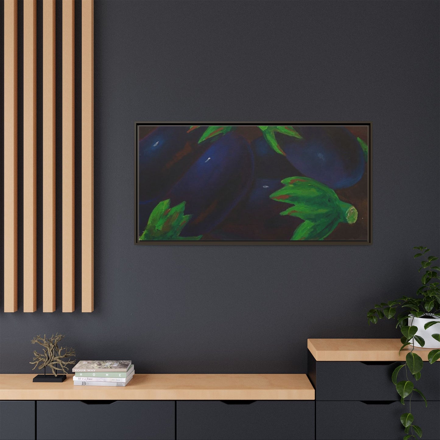 Canvas Wall Art - Tropical Eggplant Design