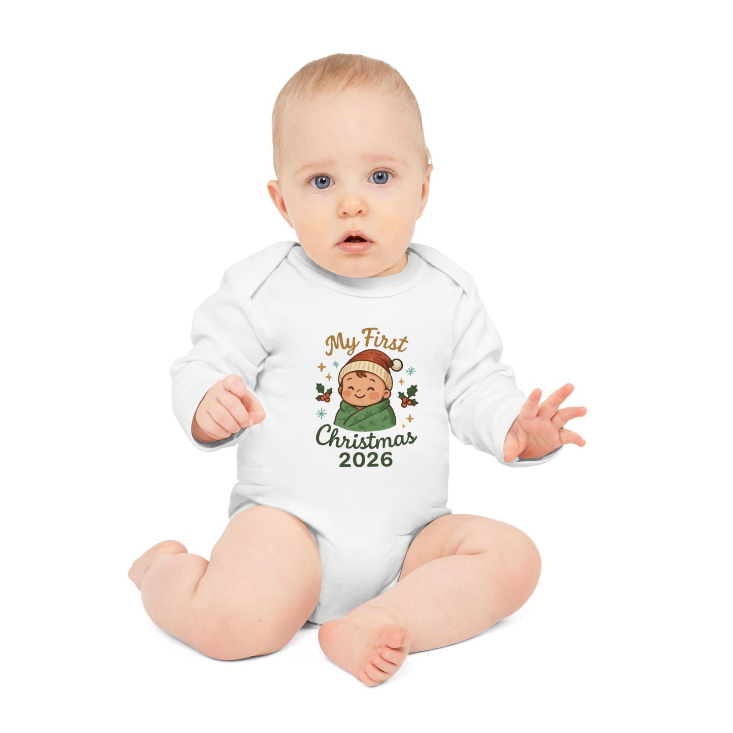 Baby Bodysuit — "My First Christmas 2026" Cute Holiday Infant Onesie