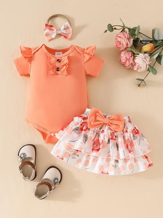Baby Girl Bow Tie Coat & Bow Mesh Dress Set