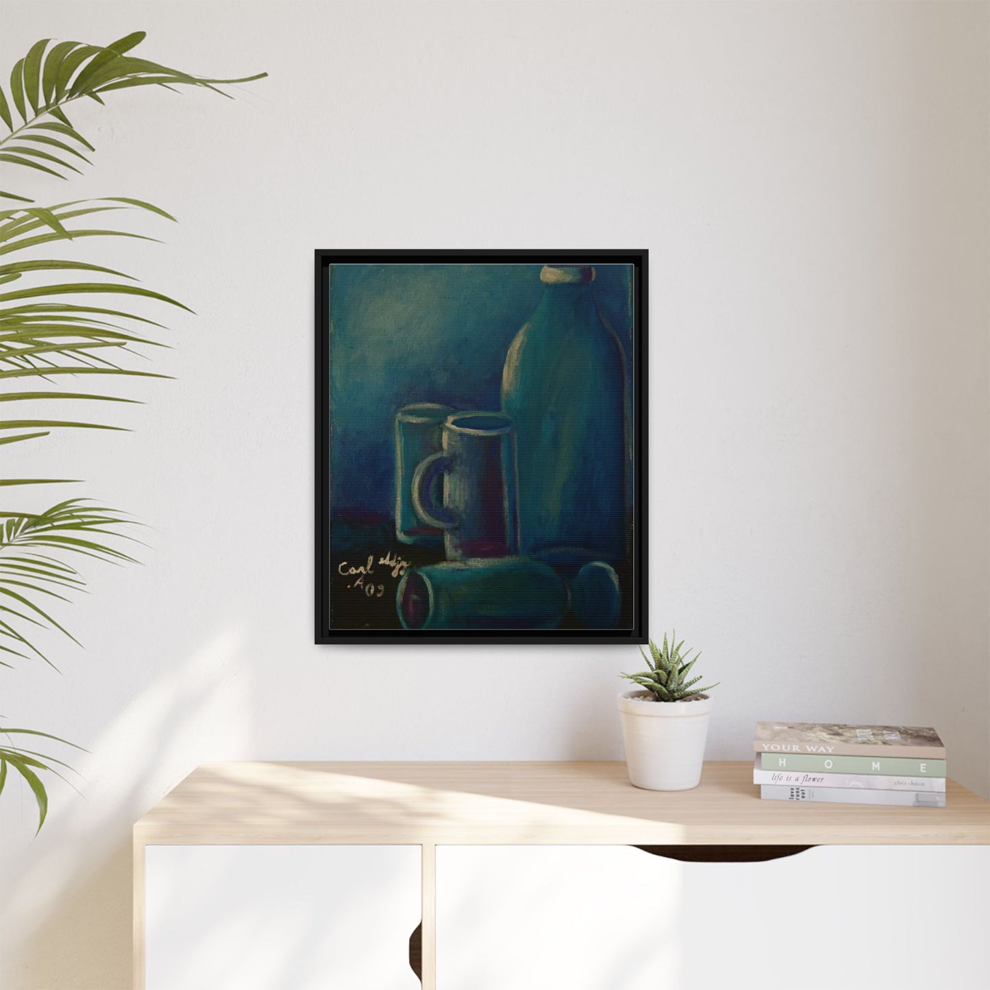 Canvas Wall Art Bottle and Glass