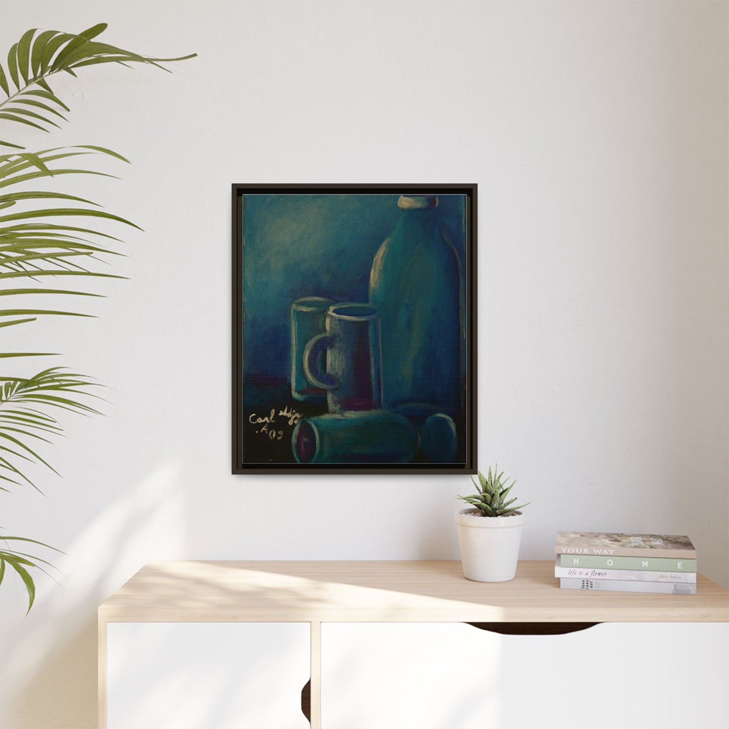 Canvas Wall Art Bottle and Glass