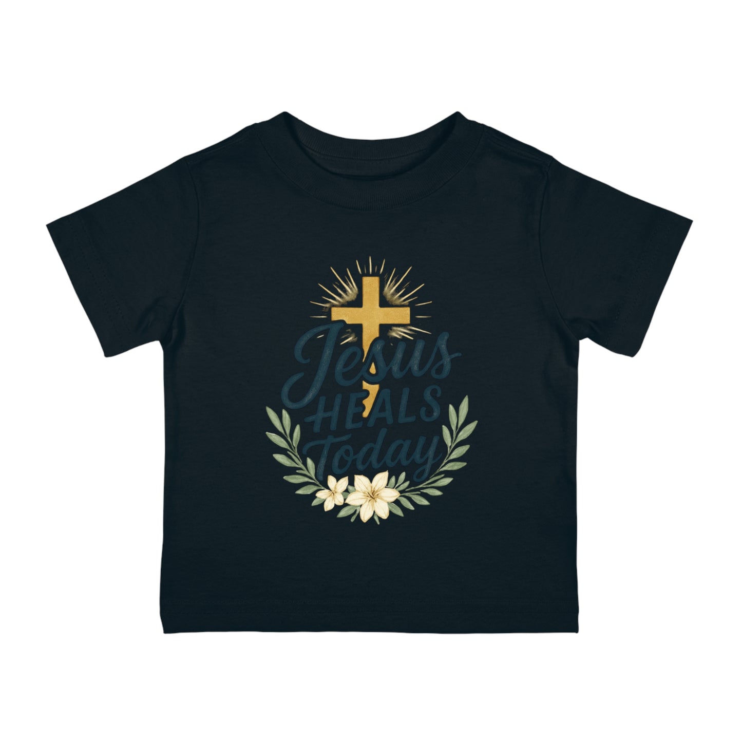 Infant Christian T-Shirt - Jesus Heals Today Design, Baby Baptism Gift, Religious Tees for Kids, Toddler Faith Shirt, Cute Infant Tee