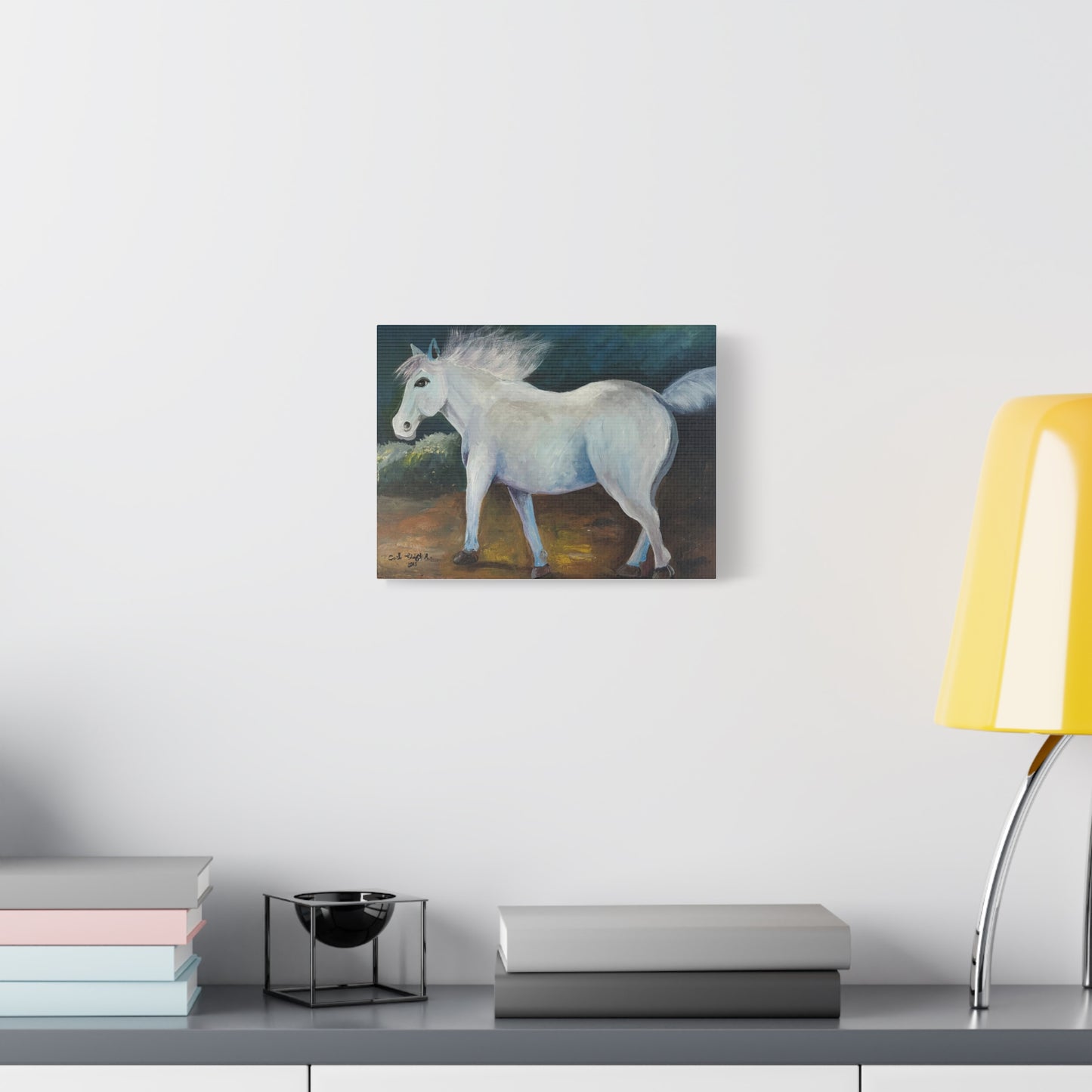 Canvas Art Print - White Horse