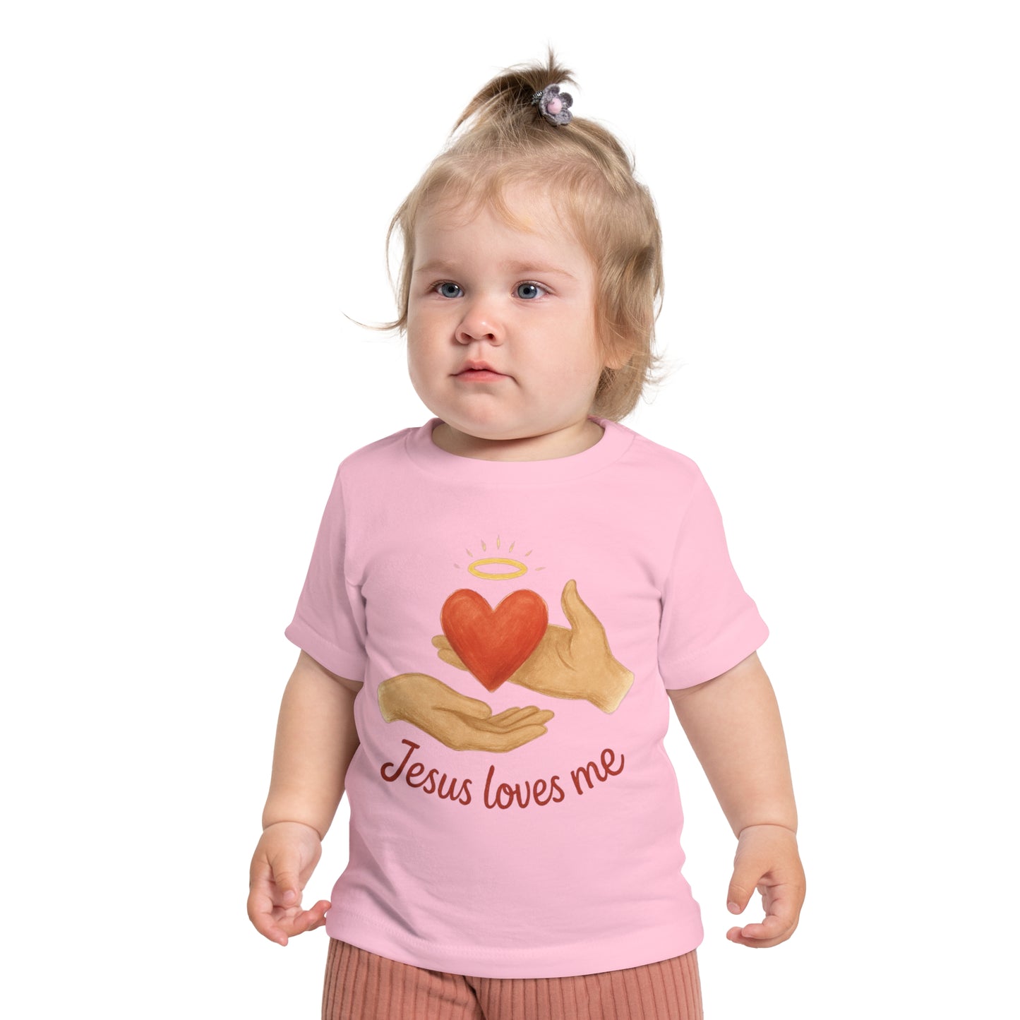 Children's Faith-Themed Tee, Baby Short Sleeve T-Shirt: Cute Jesus Loves Me Shirt, Toddler Gift, Baby Shower, Christian Apparel, Summer Wear