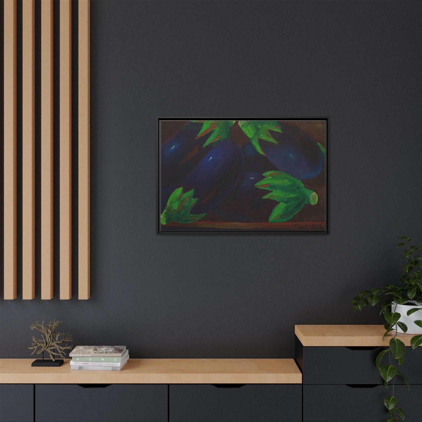 Canvas Wall Art - Tropical Eggplant Design