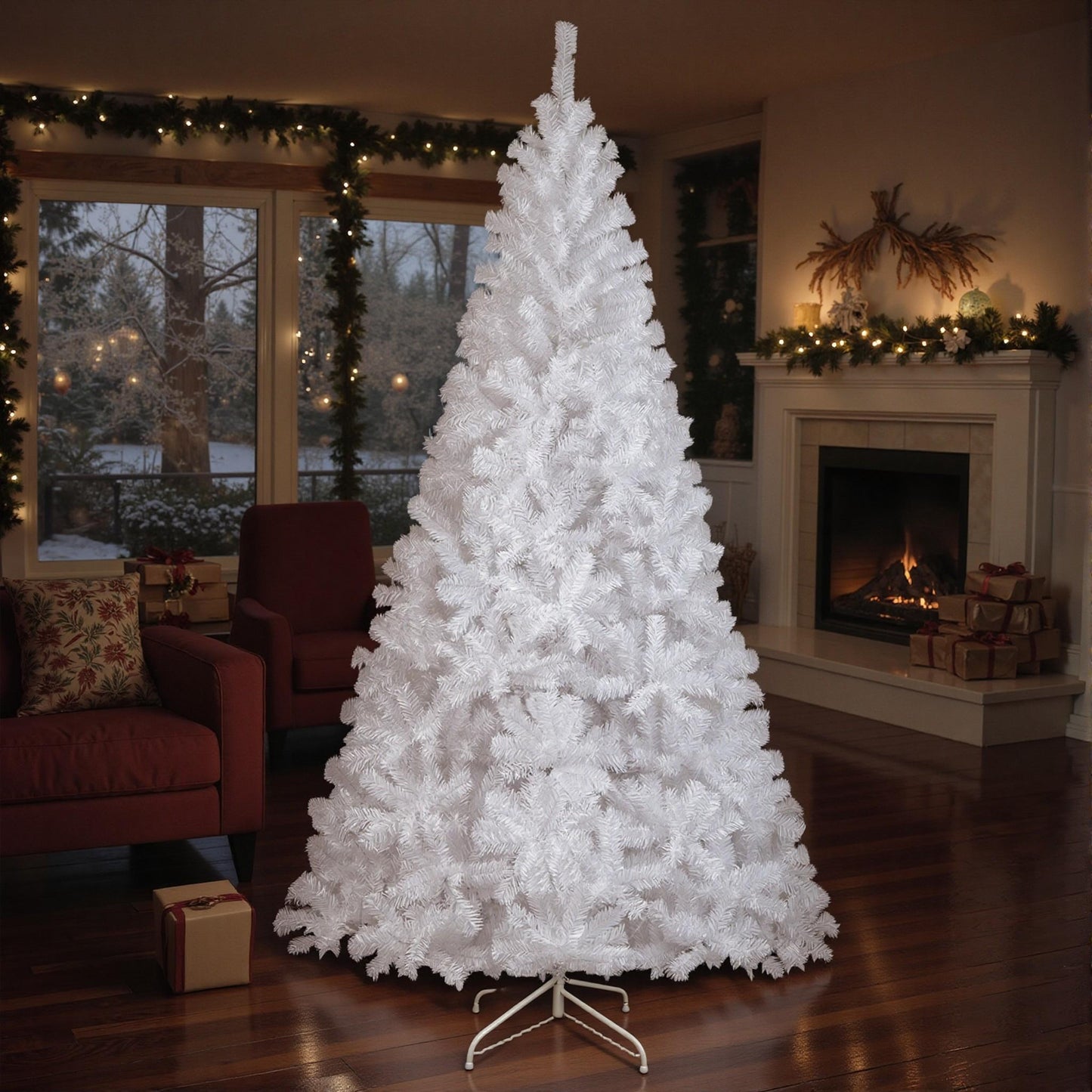 LIFEZEAL 8ft White Artificial Christmas Tree (1138 Tips)