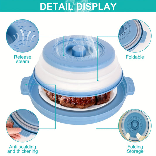 2026 Foldable Microwave Food Splash Guard & Base Mat (10.5")