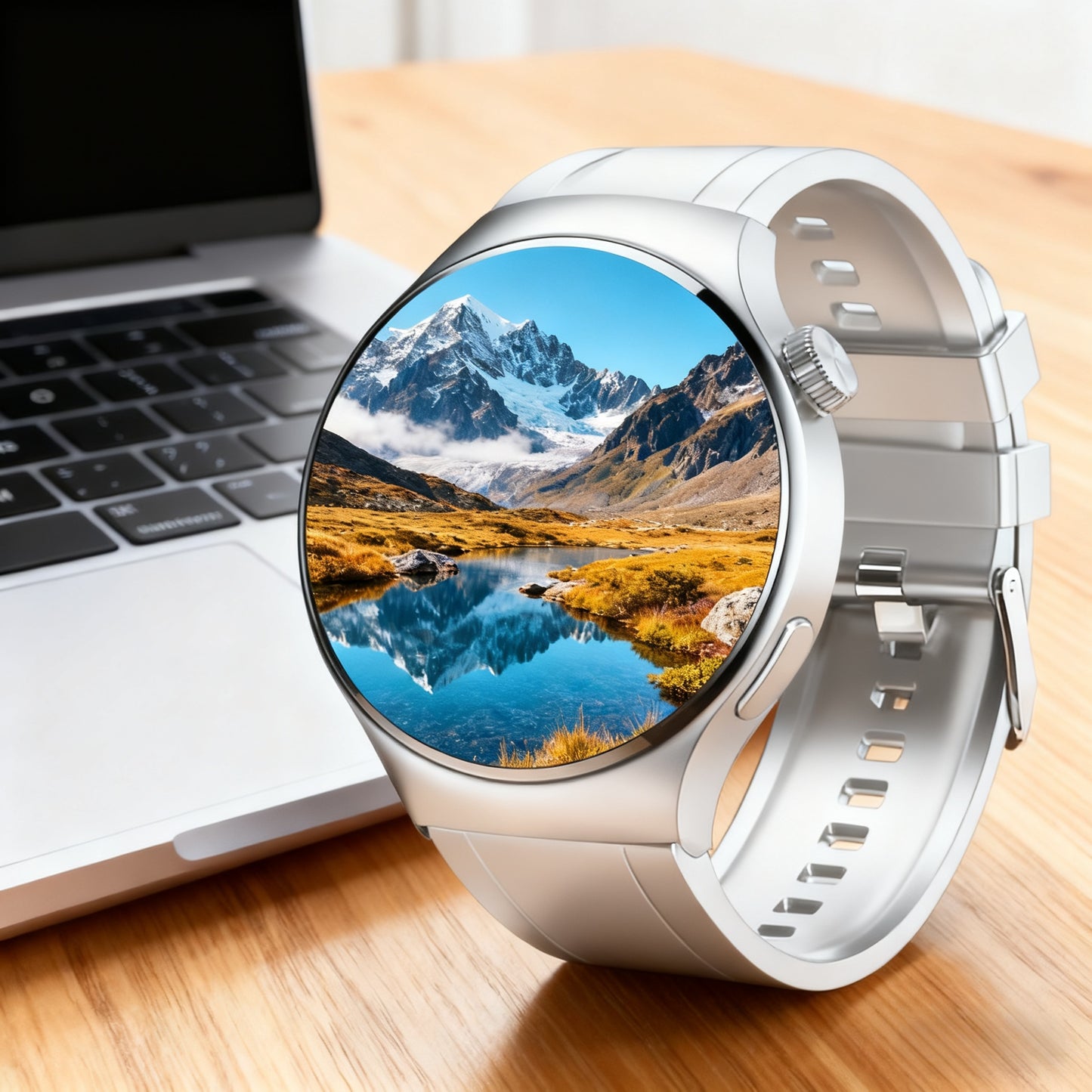 Silicone Strap Smartwatch for Men and Women | Call-making and Answering, Pedometer, Calorie Counter, Multiple Exercise Modes, Remote Camera Control, Music Playback, Alarm, 180mAh Lithium Battery, 1.5-inch HD Circular Touchscr