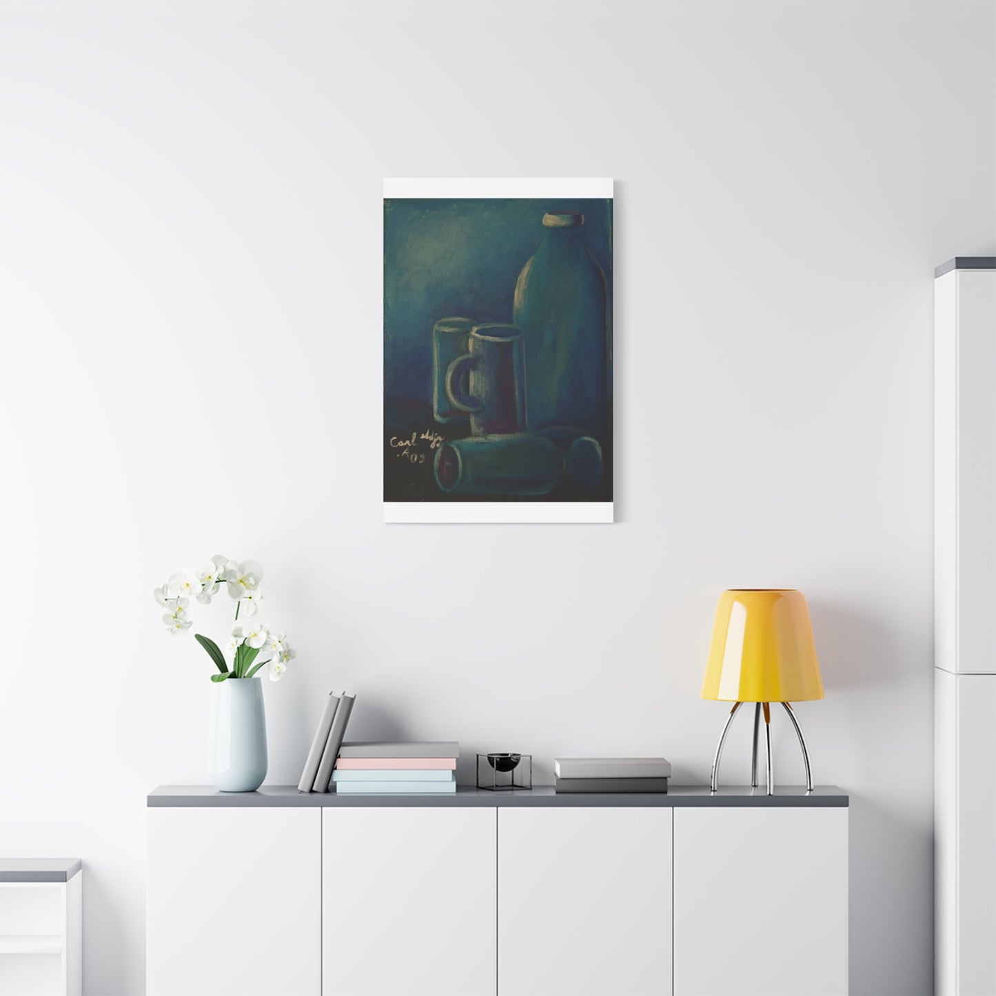 Canvas Art - Glass and Bottle Design