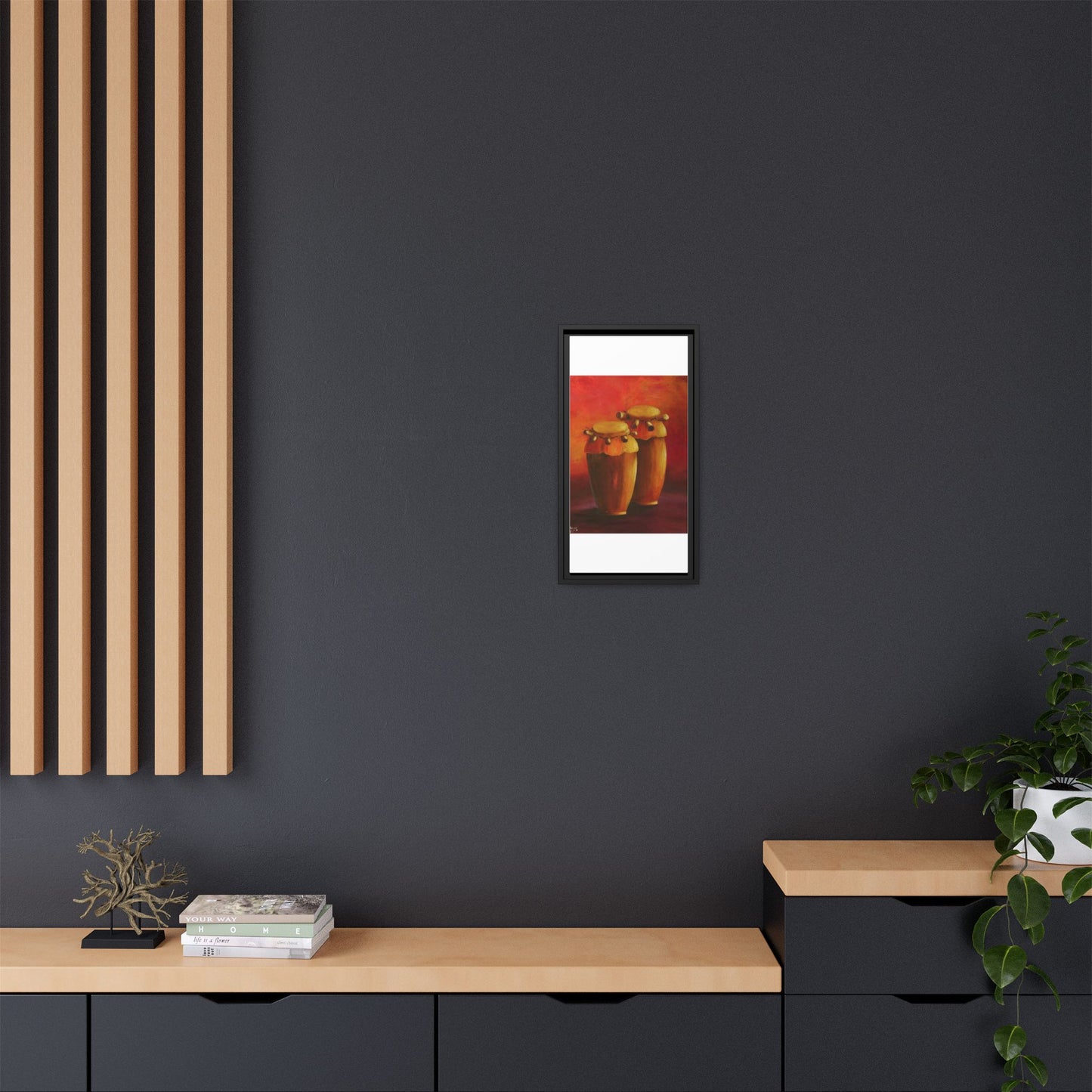 Canvas Wall Art - Haiti Cultural Drum, Matte Canvas, Framed