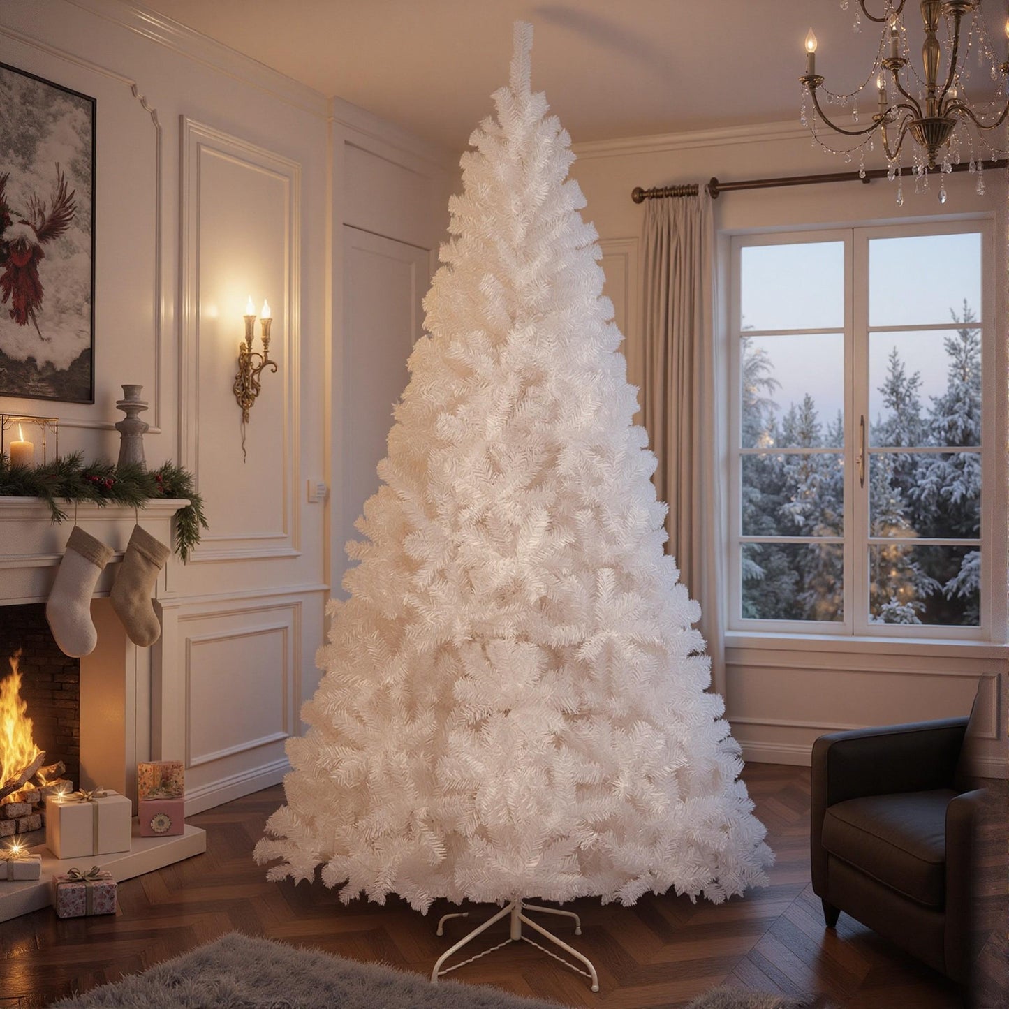 LIFEZEAL 8ft White Artificial Christmas Tree (1138 Tips)