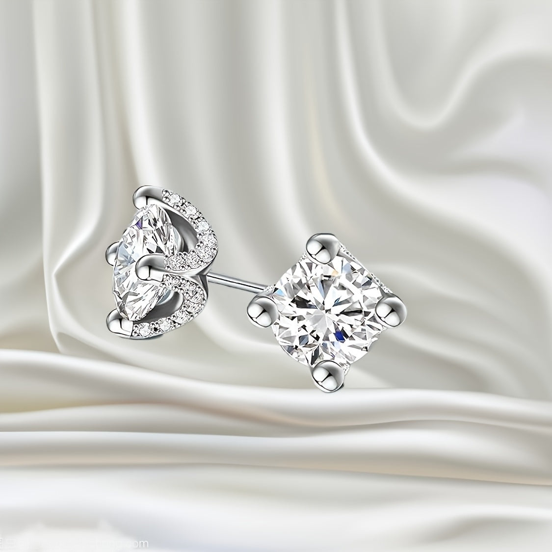 1ct Moissanite Stud Earrings – 925 Sterling Silver Simple Elegant Unisex Set