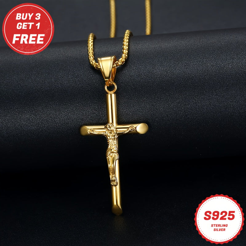 18K Gold Plated 925 Sterling Silver Cross Necklace