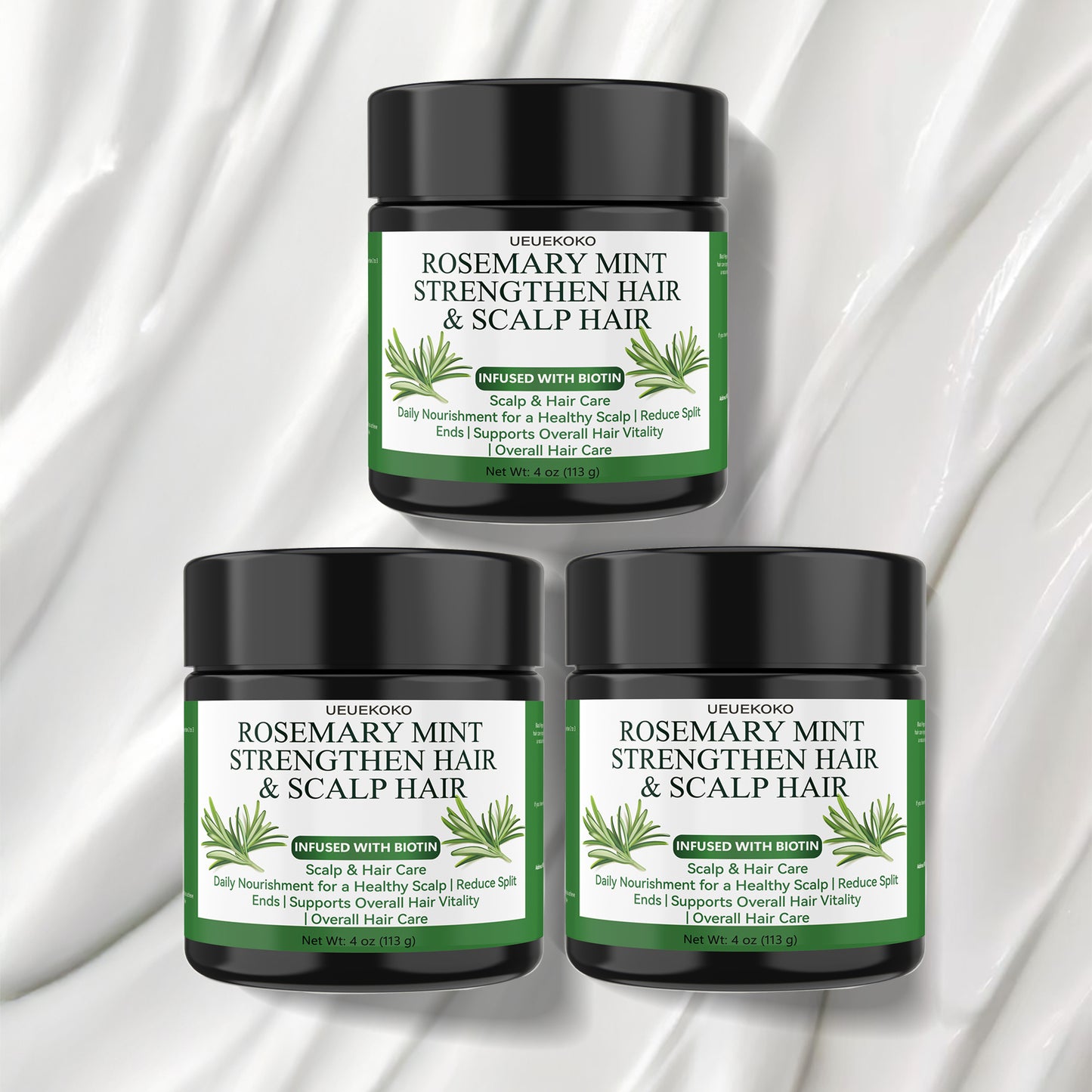 Rosemary Mint Strengthening Hair Cream & Hydration Mask (8oz)