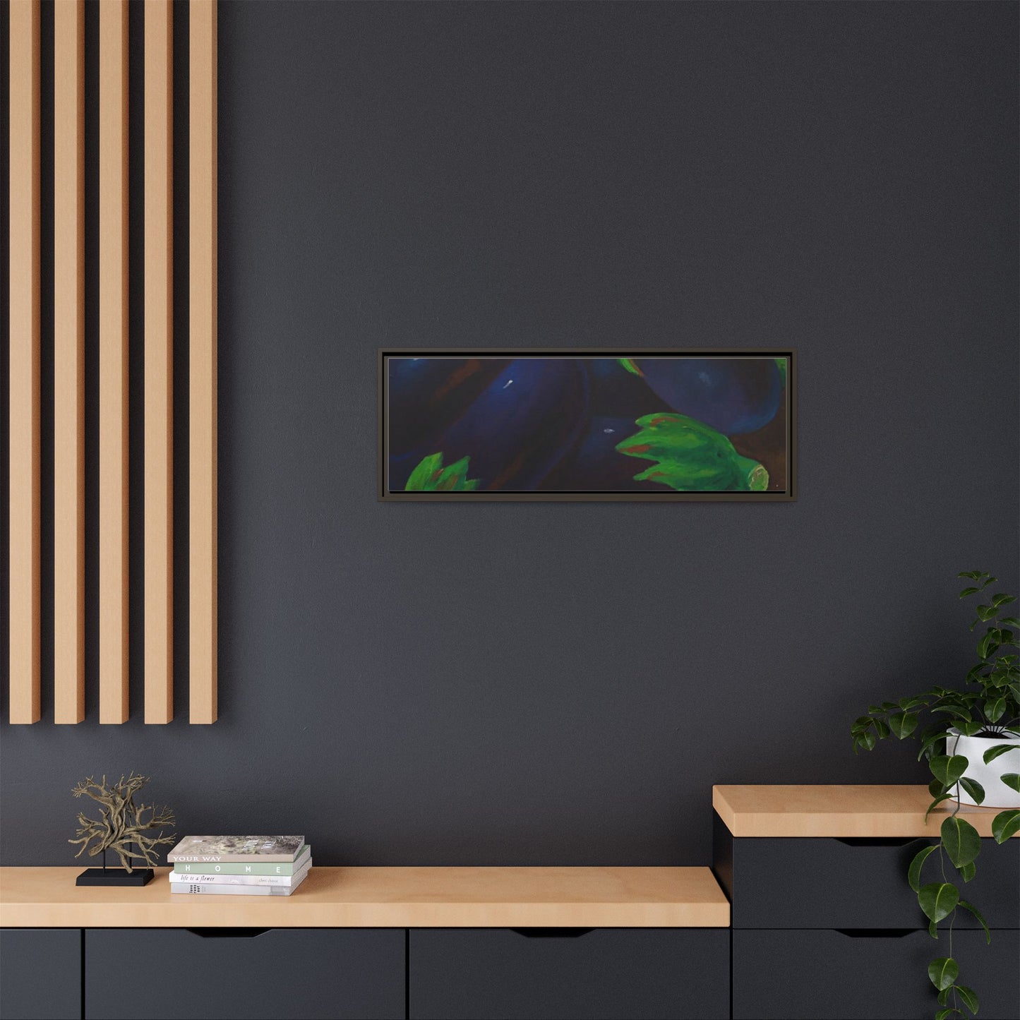 Canvas Wall Art - Tropical Eggplant Design