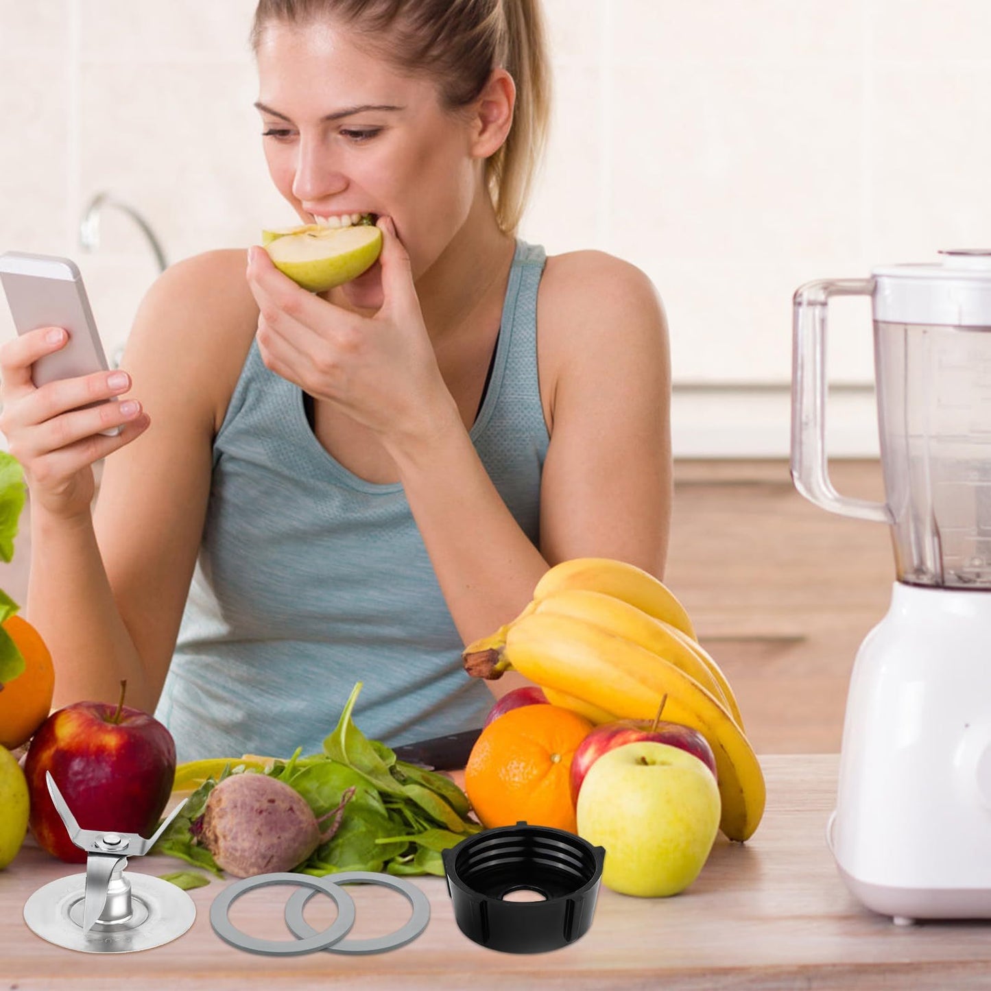 Oster Blender Replacement Parts – Ice Blade, Jar Base & 2 Gasket Seals