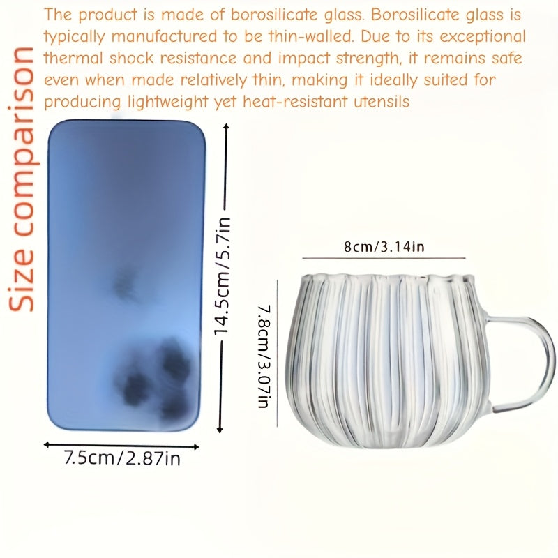 Pumpkin Shaped Glass Coffee Mug, 15.5oz Heat-Resistant Borosilicate Glass Cup
