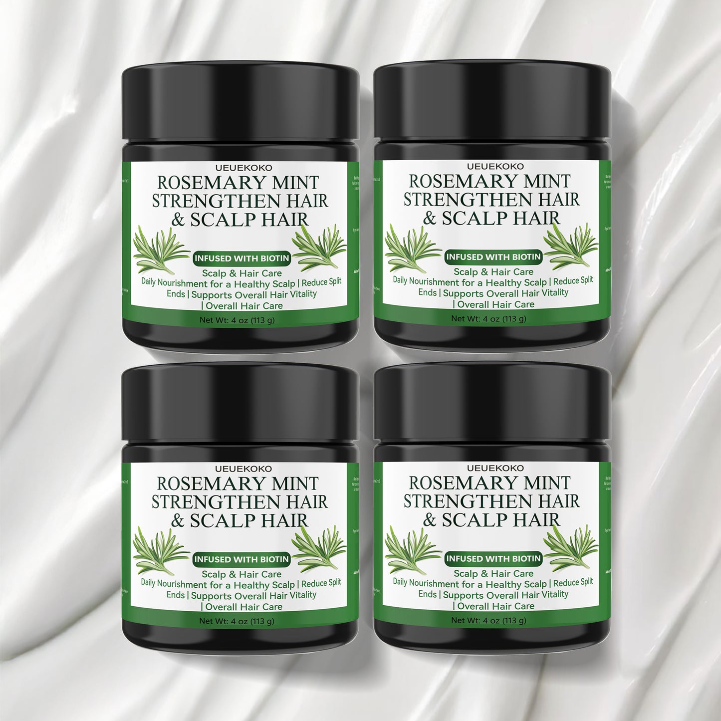 Rosemary Mint Strengthening Hair Cream & Hydration Mask (8oz)