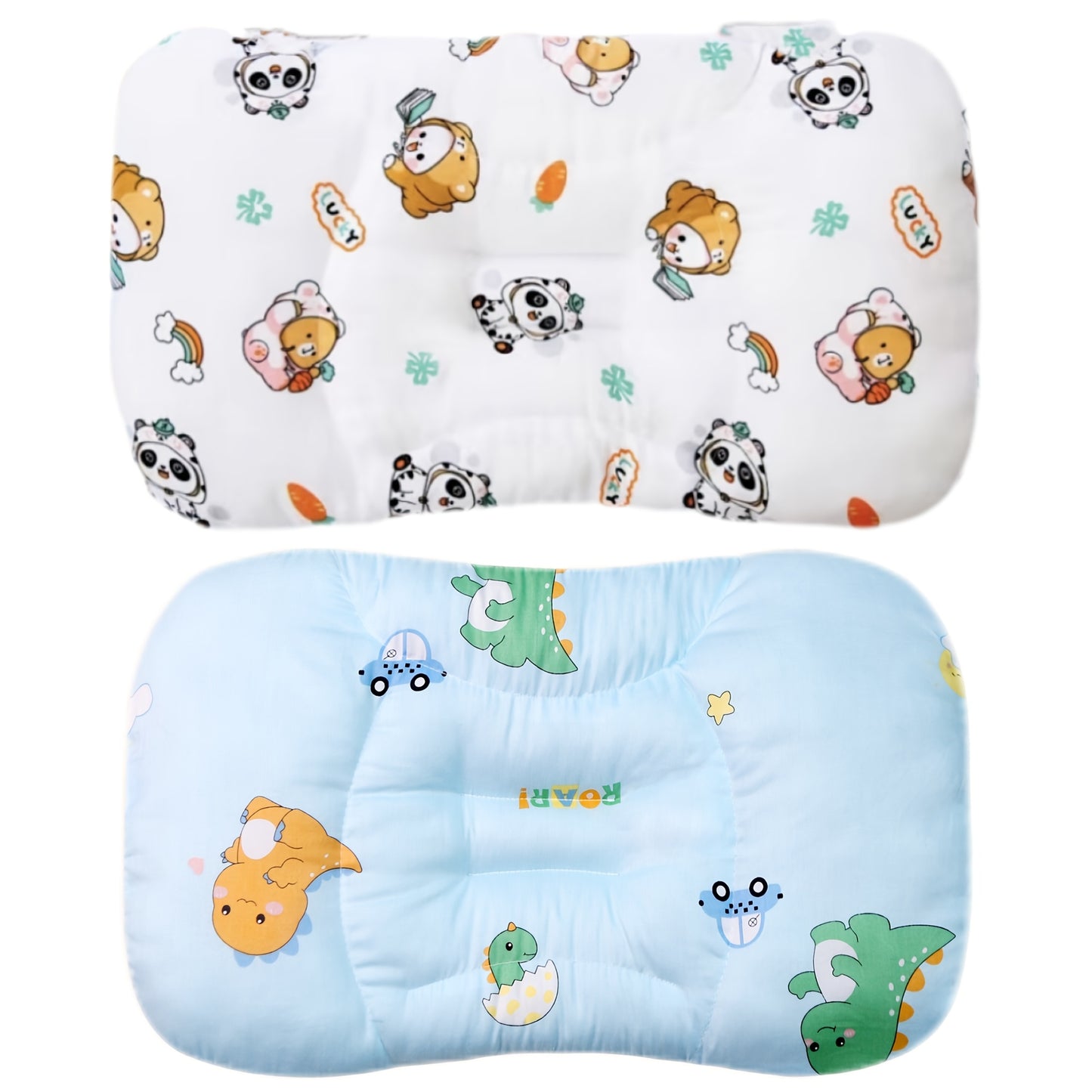 🦖 Cute Dinosaur & Panda Kids' Pillow (19.7x11.8 in): A-Grade Safe, Soft & Breathable (Machine Washable)
