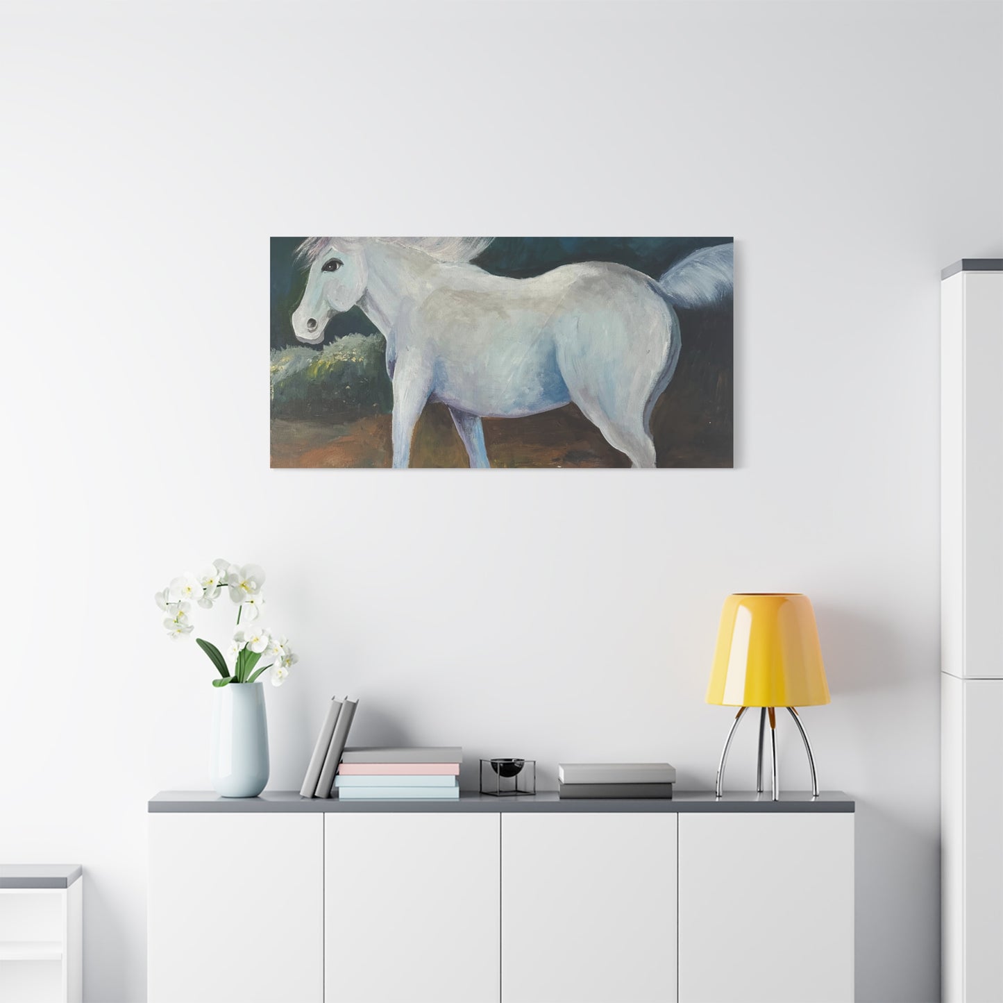 Canvas Art Print - White Horse