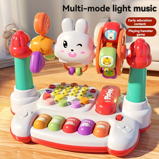 🐰 JOVOW Multifunctional Rabbit Phone Toy: Educational Storytelling Machine, Piano Music & Light Sensory Toy (Multiple Modes, Ideal Gift)