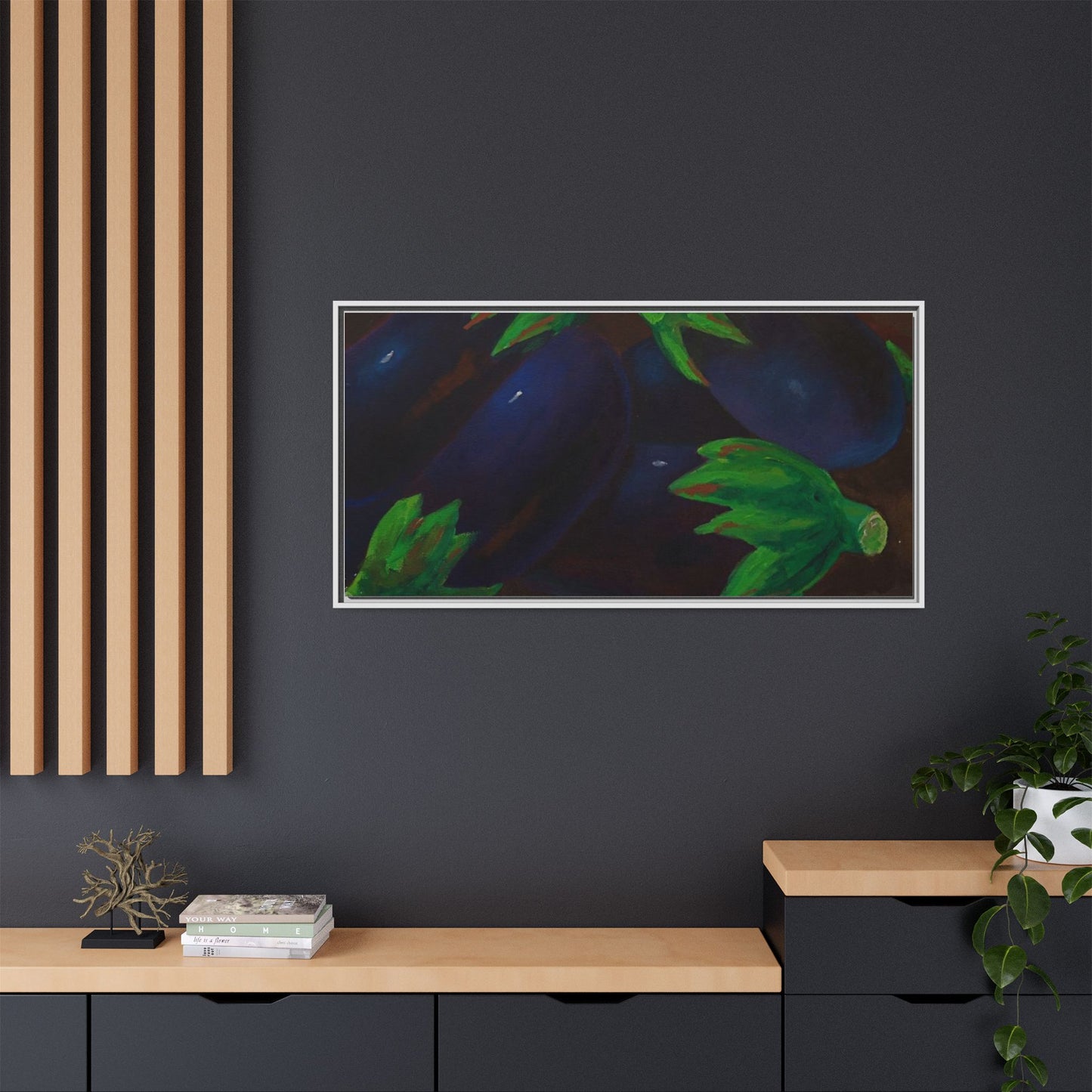 Canvas Wall Art - Tropical Eggplant Design